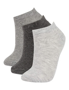 DEFACTO Women's Cotton 3 Pack Short Socks