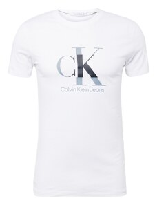 Calvin Klein Jeans Tričko striebornosivá / čierna / biela