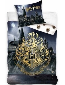 Carbotex Bavlnené posteľné obliečky Harry Potter - motív Rokfortská stredná škola čarodejnícka - 100% bavlna - 70 x 90 cm + 140 x 200 cm