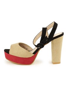 Desigual dámske sandále Next Luxusní pískovo-červeno-černé sandály sand