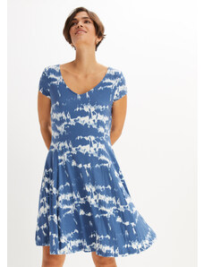 bonprix Úpletové šaty, potlačené, farba modrá