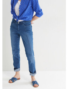 bonprix Komfort-strečové džínsy, Turn-up, farba modrá, rozm. 50