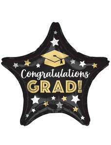 Amscan Fóliový balón hviezda - Congratulations Grad !