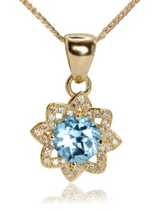Goldie Diamantový náhrdelník s prírodným topásom Sky flower LNL441.WS