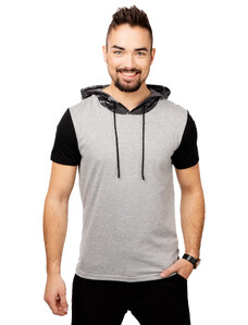 Men's Hooded T-Shirt GLANO - grey