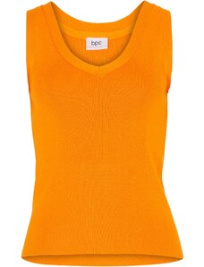 bonprix Ľahký pletený top s výstrihom do V, farba oranžová