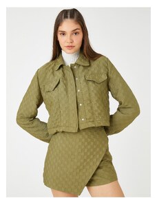 Koton Crop Shirt bunda textúrovaný dlhý rukáv