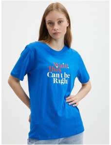 Blue T-shirt with print JDY Mille - Women