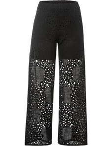 bonprix Pletené nohavice s elastickým pásoom, farba čierna, rozm. 32/34