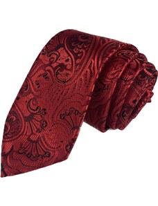 Venergi červená kravata s kašmírovým vzorom