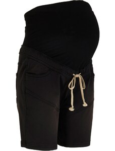 bonprix Materské teplákové šortky, bermudová dĺžka, farba čierna