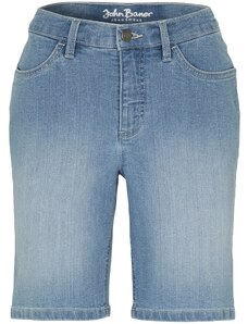 bonprix Rovné džínsové bermudy, Mid Waist, farba modrá, rozm. 50