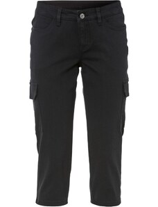 bonprix Capri nohavice v kapsáčovom vzhľade, farba čierna, rozm. 46