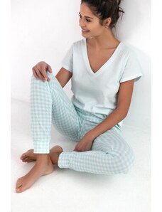 Sensis Dámske bavlnené pyžamo Kimberly, Farba mätová
