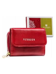 Malá, kožená dámska peňaženka so zapínaním — Peterson