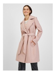 ORSAY Ružový dámsky zimný kabát s opaskom