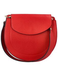 Dámska kožená kabelka cez rameno červená - ItalY Amanda červená