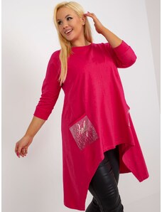 Fashionhunters Fuchsia long blouse of larger size with pockets