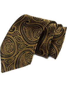 Venergi zlatá kravata s kašmírovým vzorom