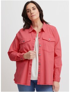 Pink Denim Shirt Jacket Fransa - Women
