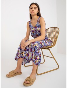 Fashionhunters Purple summer dress with FRESH MADE patterns