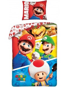 Halantex Bavlnené posteľné obliečky The Super Mario Bros Movie - 100% bavlna - 70 x 90 cm + 140 x 200 cm