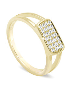 Biju Pozlátený dámsky prsteň 14k zlatom so zirkónovou ozdobou 4000300 Veľkosť prsteňa - obvod: 56 mm