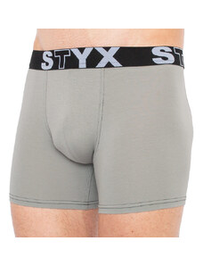 Pánske boxerky Styx long športová guma svetlo sivé (U1062)