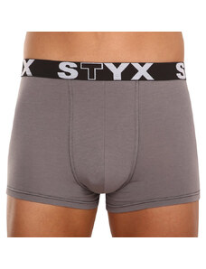 3PACK pánske boxerky Styx športová guma tmavo sivé (3G1063)