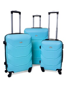 Rogal Svetlomodrá sada 3 luxusných ľahkých kufrov "Luxury" - veľ. M, L, XL