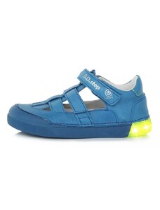 Detské kožené poltopánky D.D.Step LED Bermuda blue H068-377