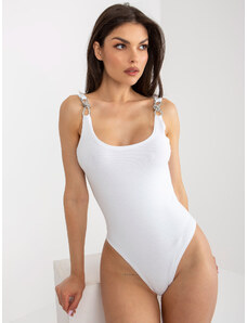 Fashionhunters White fitted cotton bodysuits