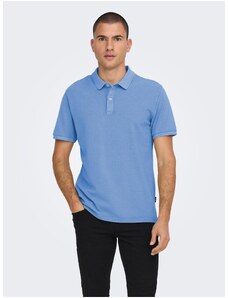 Blue Men Basic Polo T-Shirt ONLY & SONS Travis - Men