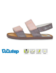 Detské kožené sandálky barefoot D.D.step Lavender G076-356C