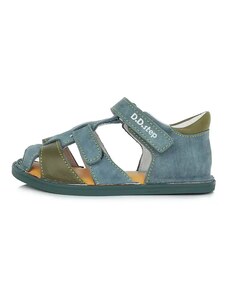 Detské kožené sandálky barefoot D.D.step Bermuda Blue G076-382C
