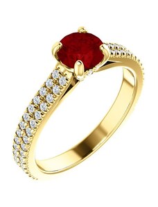 Briliantový prsteň, žlté zlato 22157B/Z/