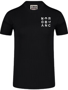 Nordblanc Čierne dámske tričko z organickej bavlny LETTERS