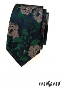 Úzka kravata s farebným kvetinovým vzorom Avantgard 571-81407