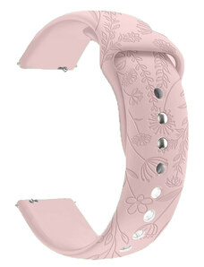 Madvell Silikónový remienok s vyrytým vzorom Spring ružová 20mm