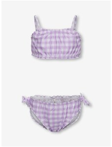 Light purple girly checkered swimwear ONLY Irena - Girls