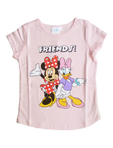 Setino Dievčenské tričko s krátkym rukávom Minnie a Daisy - bledoružové