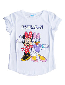 Setino Dievčenské tričko s krátkym rukávom Minnie a Daisy - biele