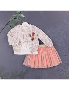 Baby Rose 3-dielna sada - kabátik, sukňa, tričko
