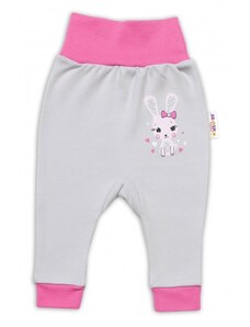 Baby Nellys Dojčenské tepláčky Lovely Bunny - sivé / ružové, veľ. 86 (12-18m)
