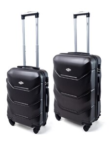 Rogal Čierna 2 dielna sada luxusných plastových kufrov "Luxury" - veľ. M, L