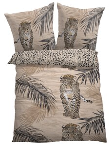 bonprix Obojstranná posteľná bielizeň s motívom divých mačiek, farba béžová