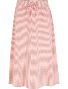 bonprix Džersejová sukňa s pásikmi, pod kolená, farba ružová, rozm. 52/54