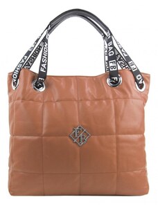 Fashion & CO Veľká dámska kabelka cez rameno v prešívanom dizajne hnedá