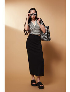 DEFACTO Fitted Ribbed Camisole Maxi Skirt