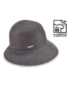 SEEBERGER Letný dámsky nekrčivý klobúk - cloche so skrátenou krempou vzadu - UV faktor 80